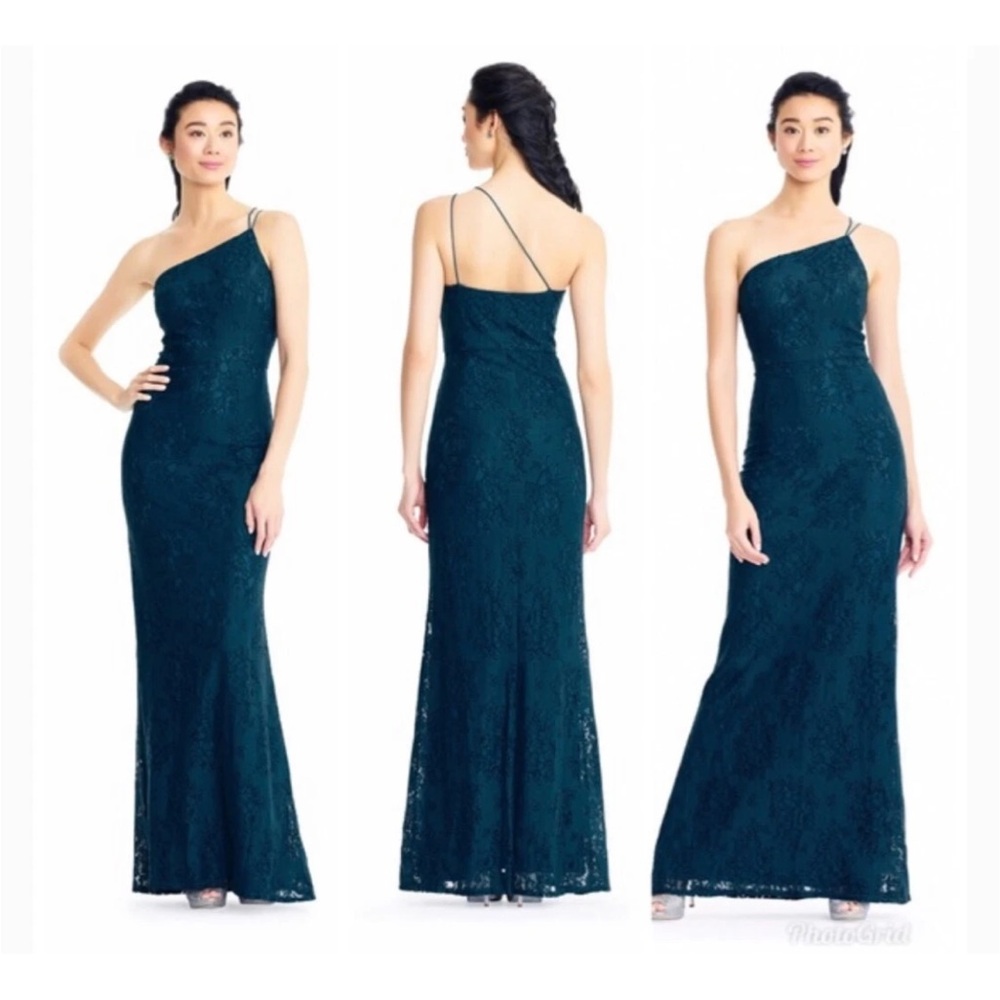 Adrianna Papell Teal Lace Dress Off the Shoulder Size 8